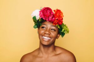 Woman with flower crown smiling, Safe Haven Counselling, Counselling Surrey BC